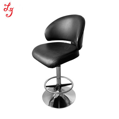 Black Faux Leather Curved SS Game Machine Stools Chairs